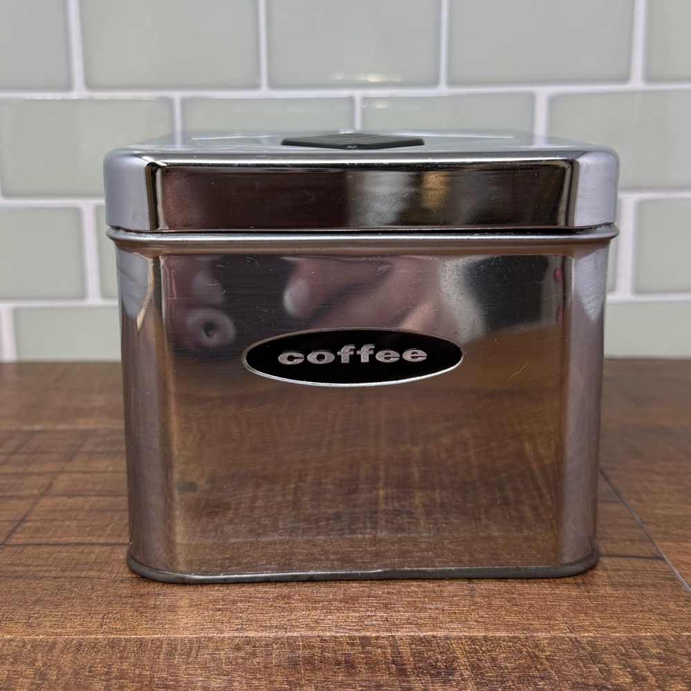 Vintage MCM Masterware Chrome Coffee Canister | Made in USA | Retro Kitchen